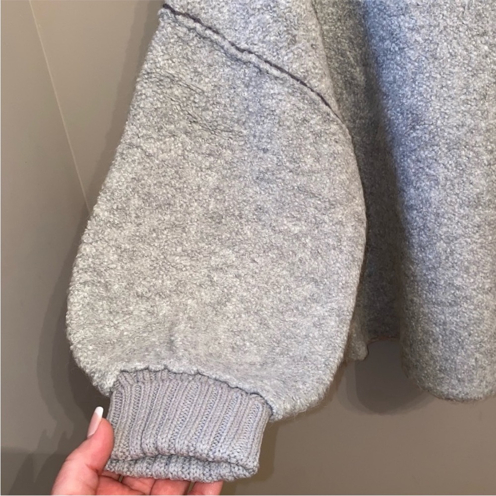 Free People Oversized Milo Tunic Sweater in Heather Grey NWT Medium - Picture 8 of 13